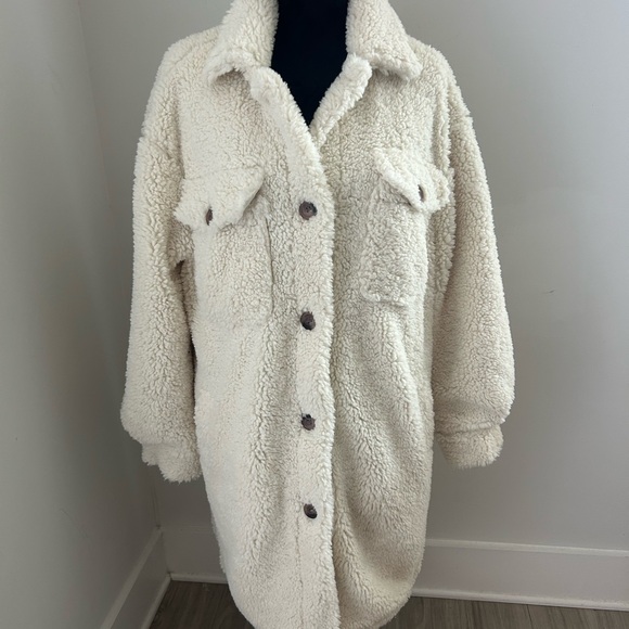 Me Jane Off-White Teddy Jacket Coat - Picture 1 of 10